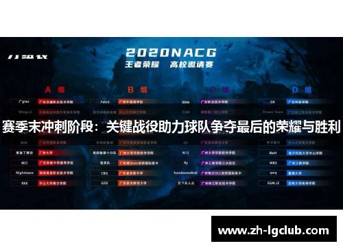 赛季末冲刺阶段:关键战役助力球队争夺最后的荣耀与胜利 赛季末冲刺阶段:关键战役助力球队争夺最后的荣耀与胜利