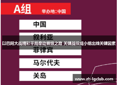 以巴阿大战精彩平局牵动晋级之路 关键战役成小组出线关键因素