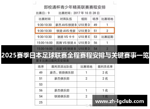 2025赛季日本足球联赛全程赛程安排与关键赛事一览 2025赛季日本足球联赛全程赛程安排与关键赛事一览